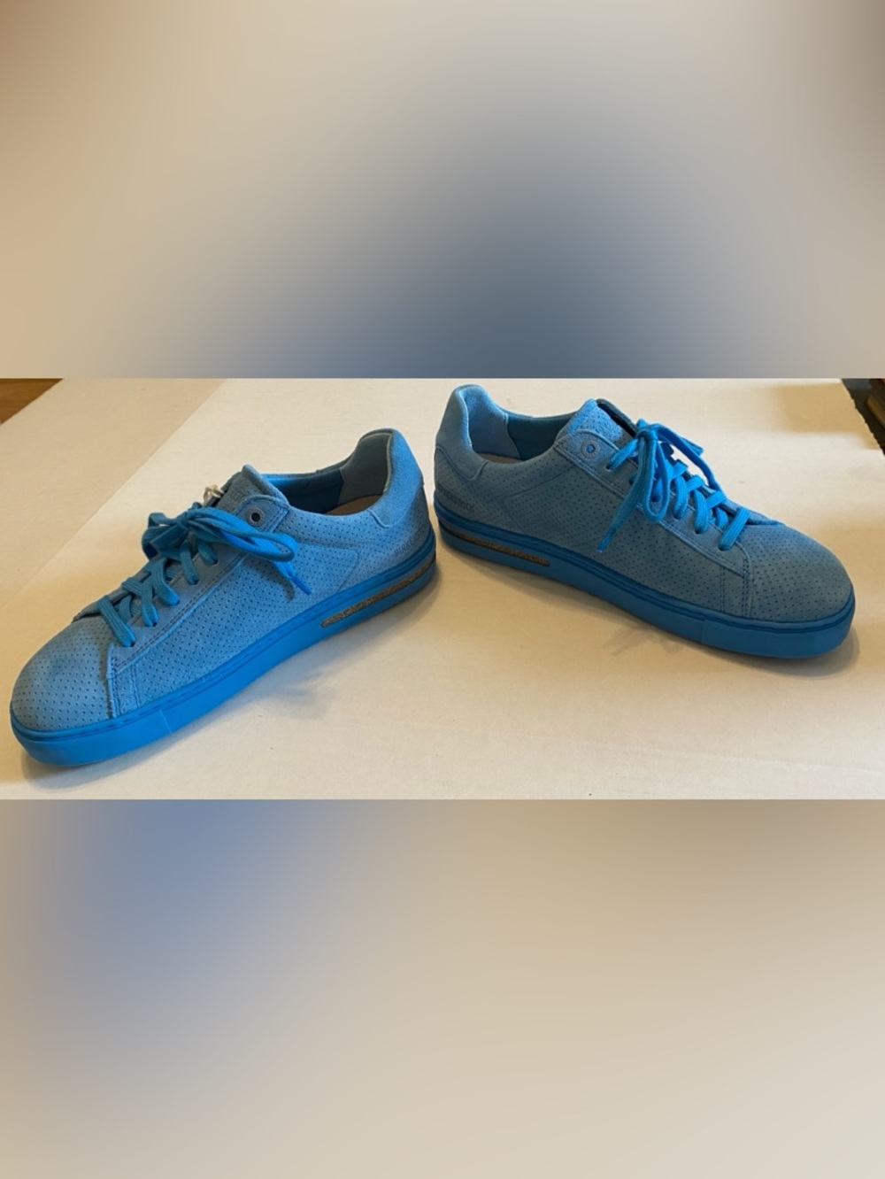 Birkenstock Bend Low Shoes Blue Suede Lace Up Sneakers - Picture 15 of 15